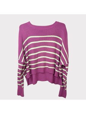 Y2K Women’s LARGE Striped Oversized Cropped Sweater Chunky Grandpa Sleaze Grunge